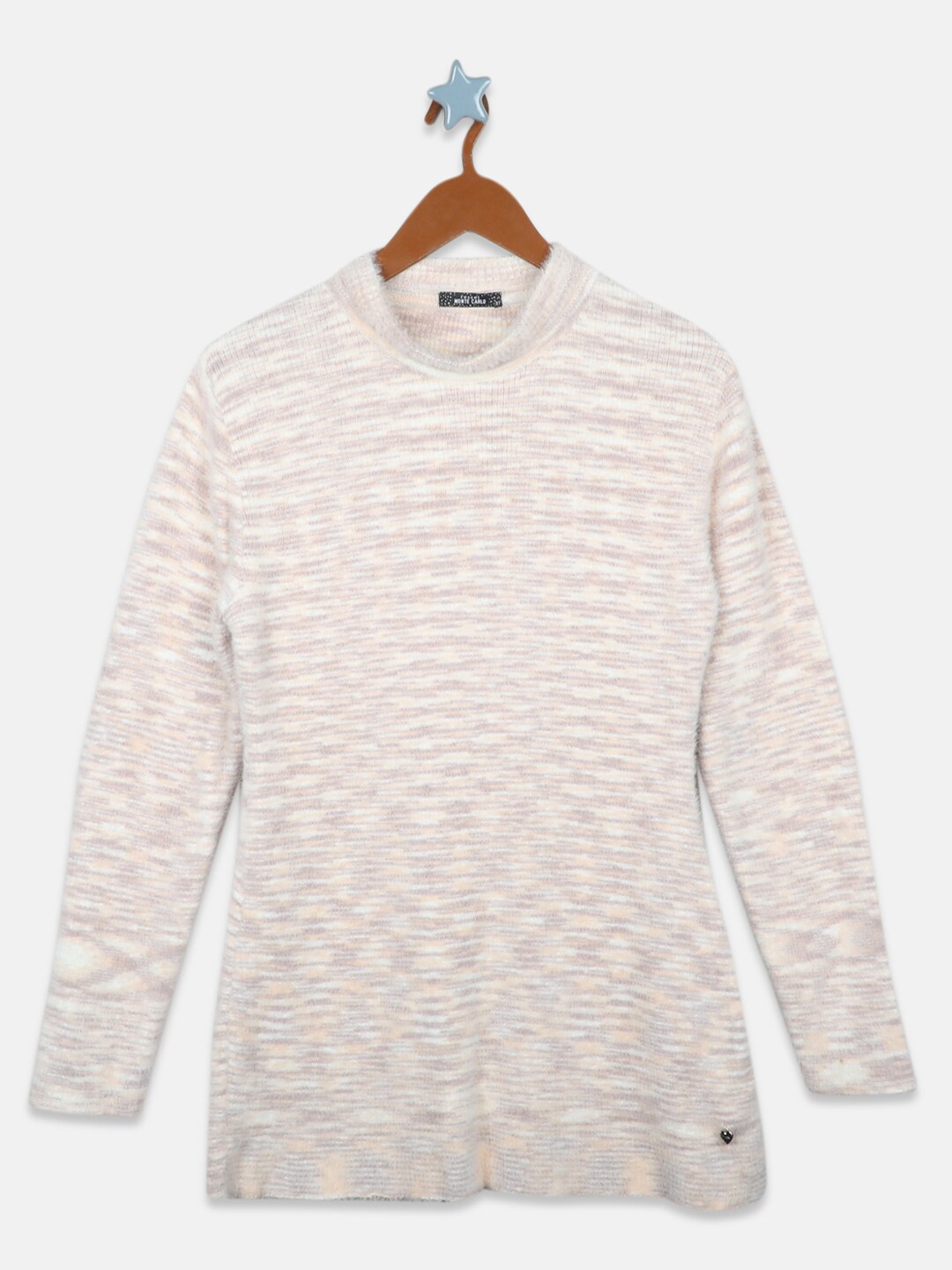 Monte Carlo Abstract Pullover Wool Sweater, Beige