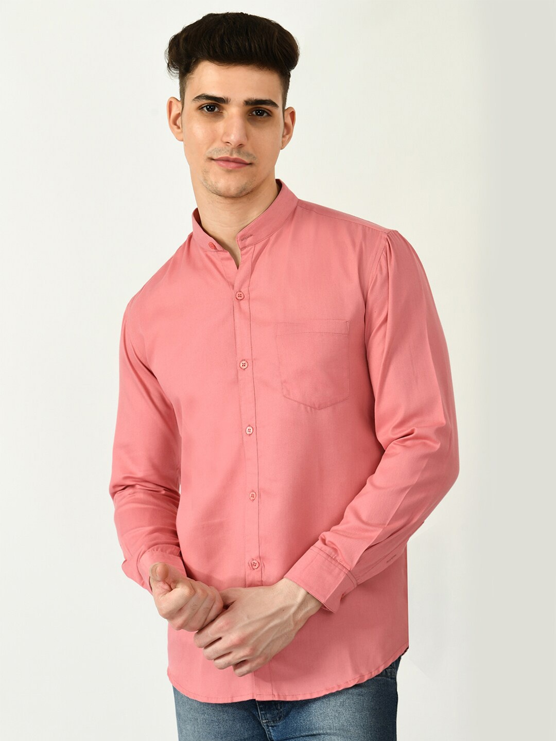 

Riara Men Smart Casual Cotton Shirt, Peach