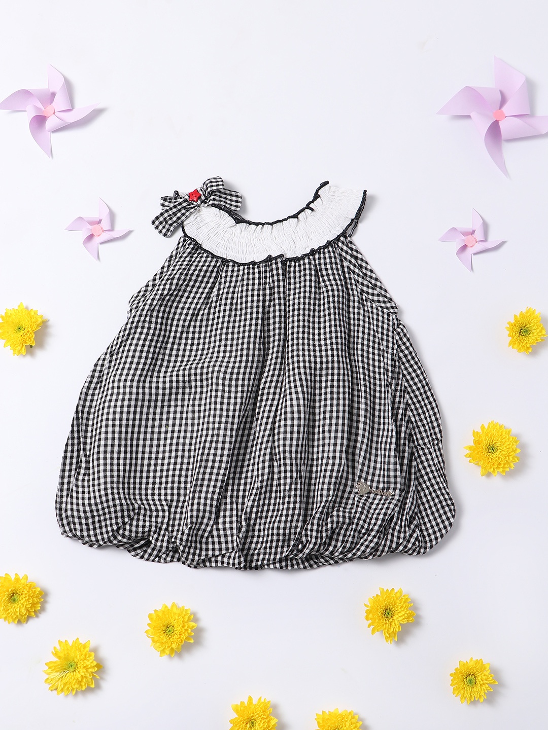 

Nauti Nati Girls Checked A-Line Dress, Black
