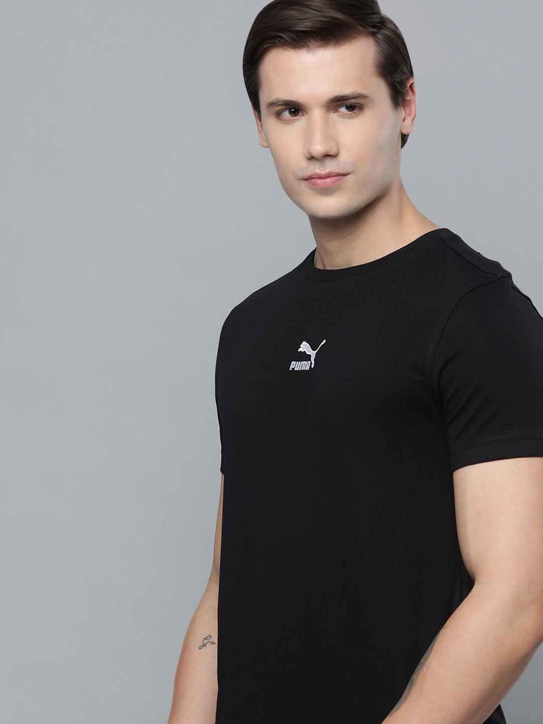 

Puma Slim Fit Pure Cotton T-shirt, Black
