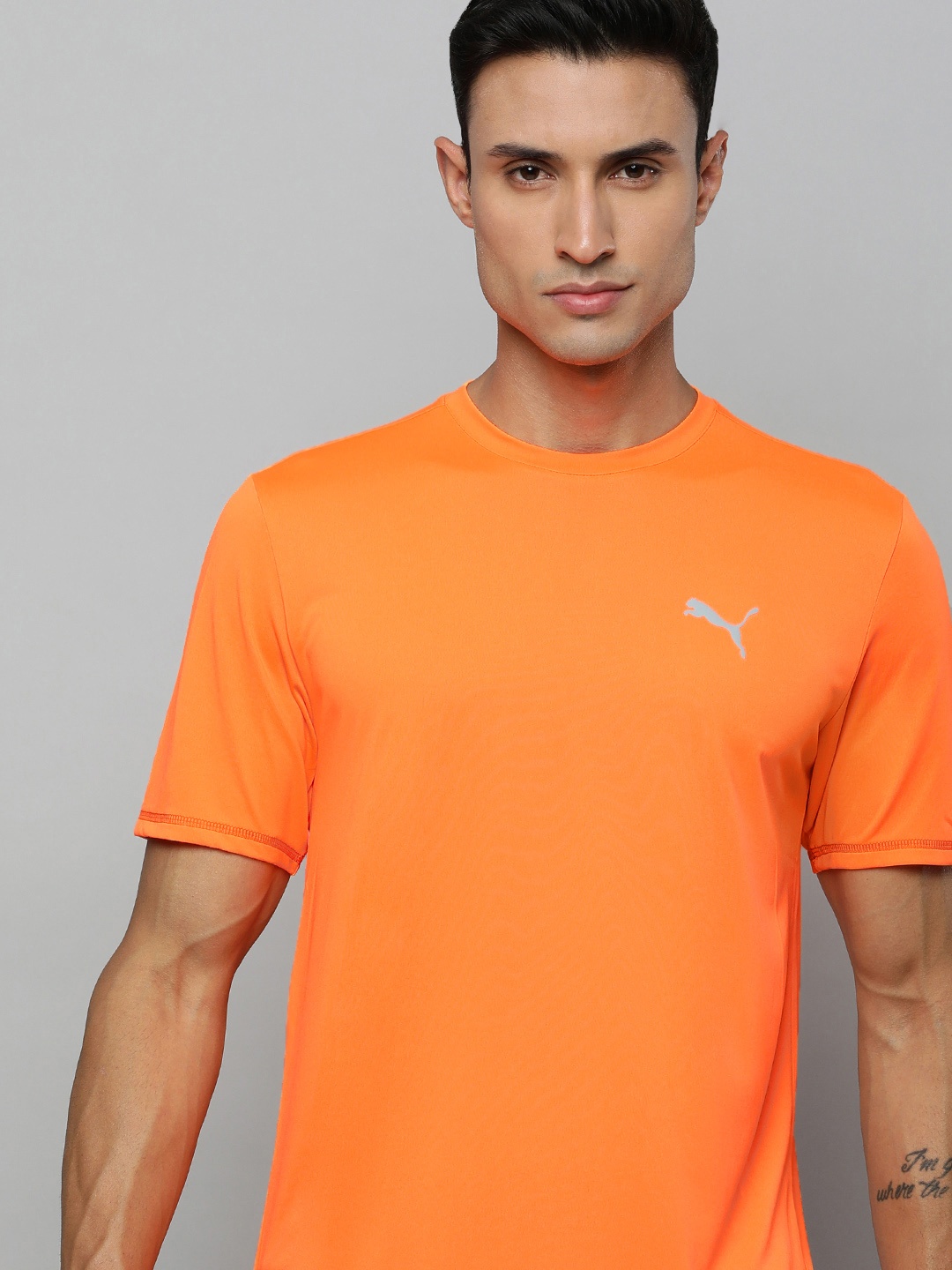 

Puma Brand Logo Printed RUN FAVORITE HEATHER T-shirt, Orange