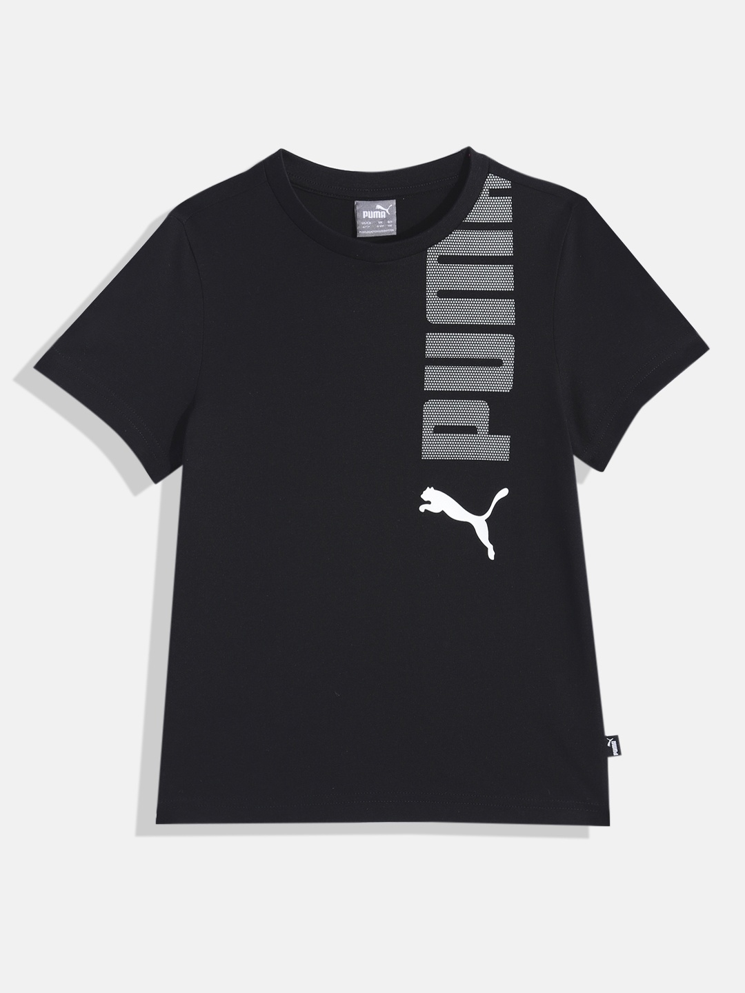 

Puma Boys Printed ESS+ LOGOLAB Pure Cotton Regular fit T-shirt, Black