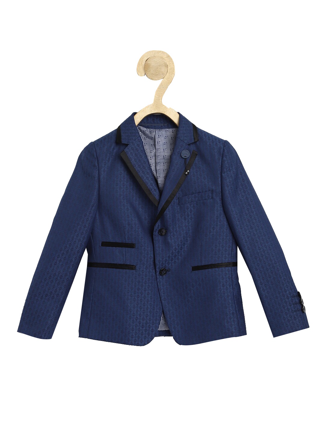 

Peter England Boys Self-Design Single Breasted Blazers, Navy blue