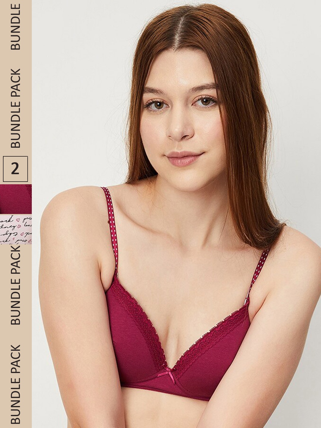 

max Pack of 2 Lightly Padded Everyday Bra, Purple