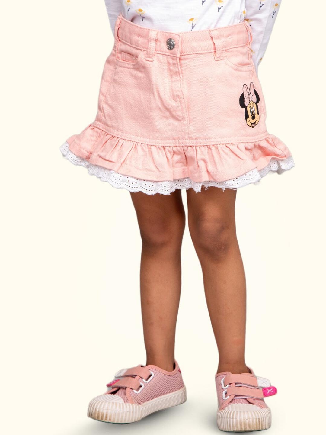 

Zalio Girls Minnie Mouse Printed A Line Skirt, Pink