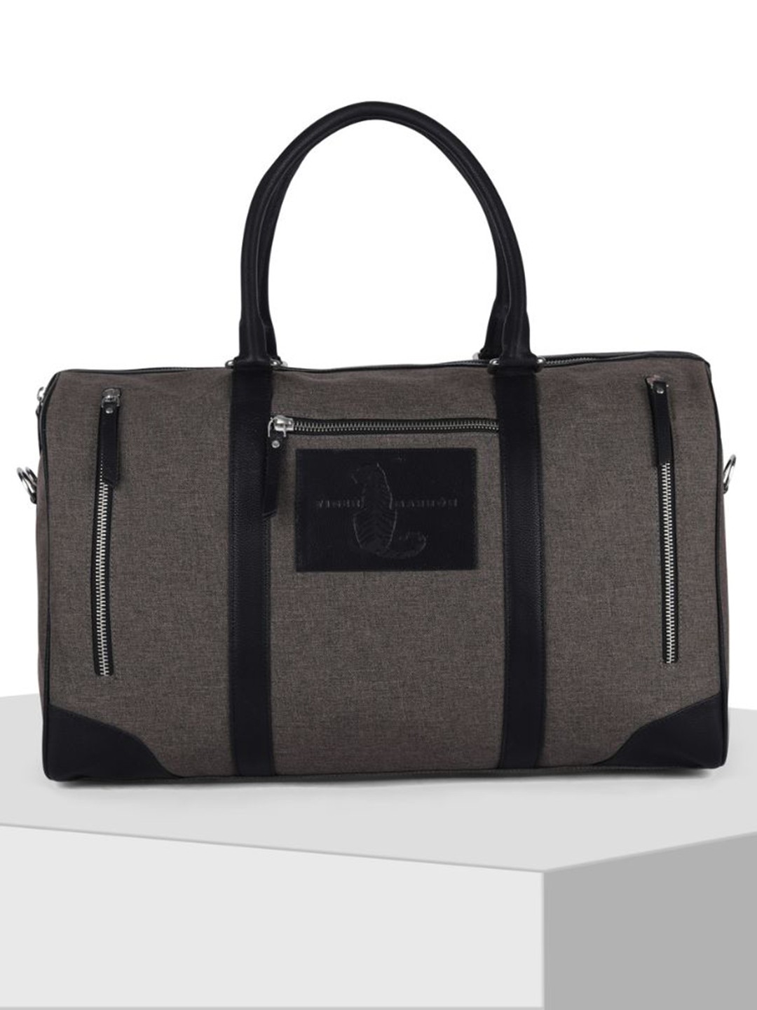 

TIGER MARRON Self Design Duffle Bag, Brown