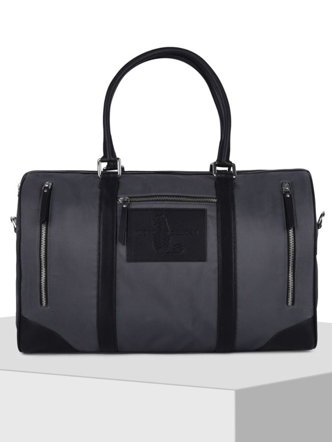 

TIGER MARRON Textured Duffle Bag, Grey