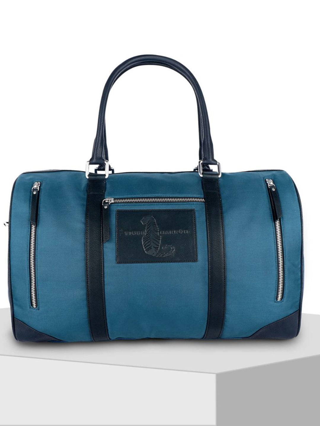 

TIGER MARRON Vegan Leather Duffel Bag, Teal