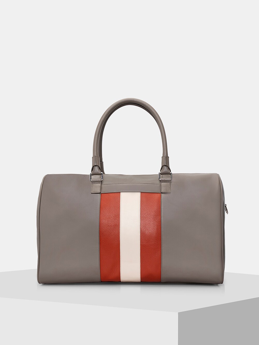 

TIGER MARRON Leather Duffle Bag, Grey