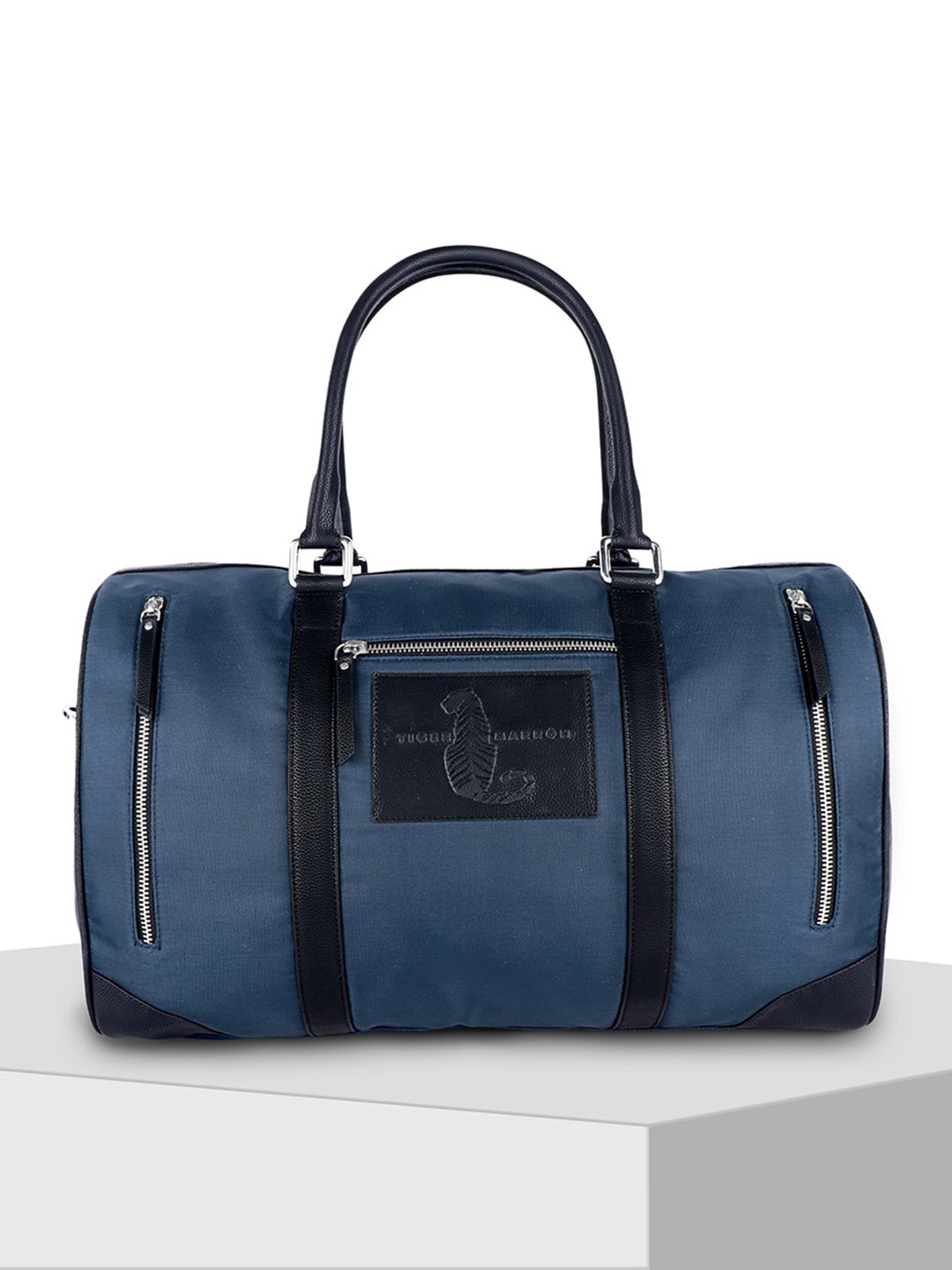 

TIGER MARRON Leather Duffel Bag, Blue