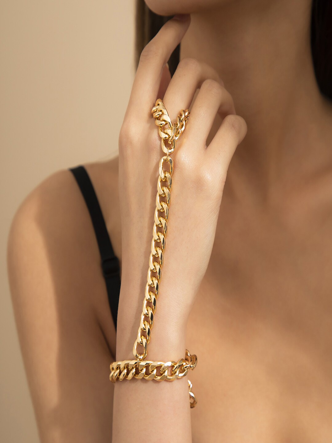 

AQUASTREET Women Gold-Plated Ring Bracelet