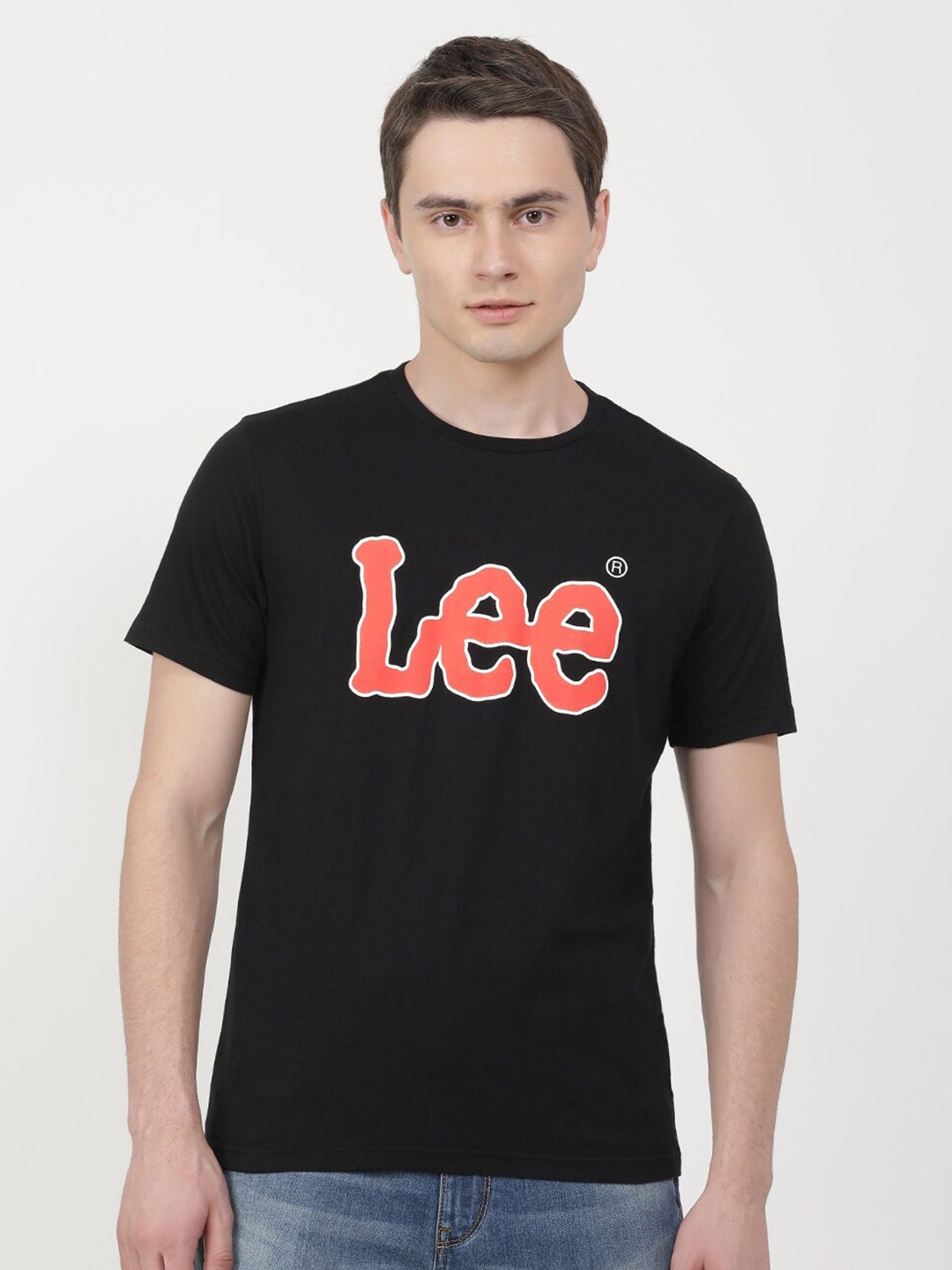 

Lee Typography Printed Cotton T-shirt, Black