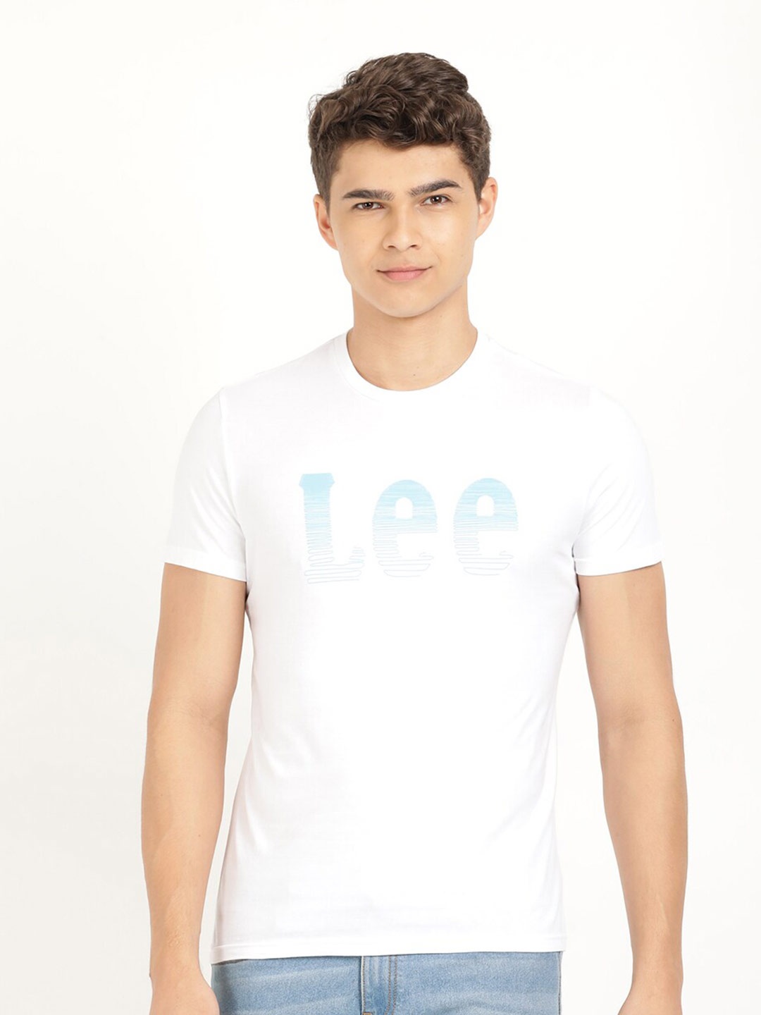 

Lee Men Typography Printed Cotton T-shirt, White