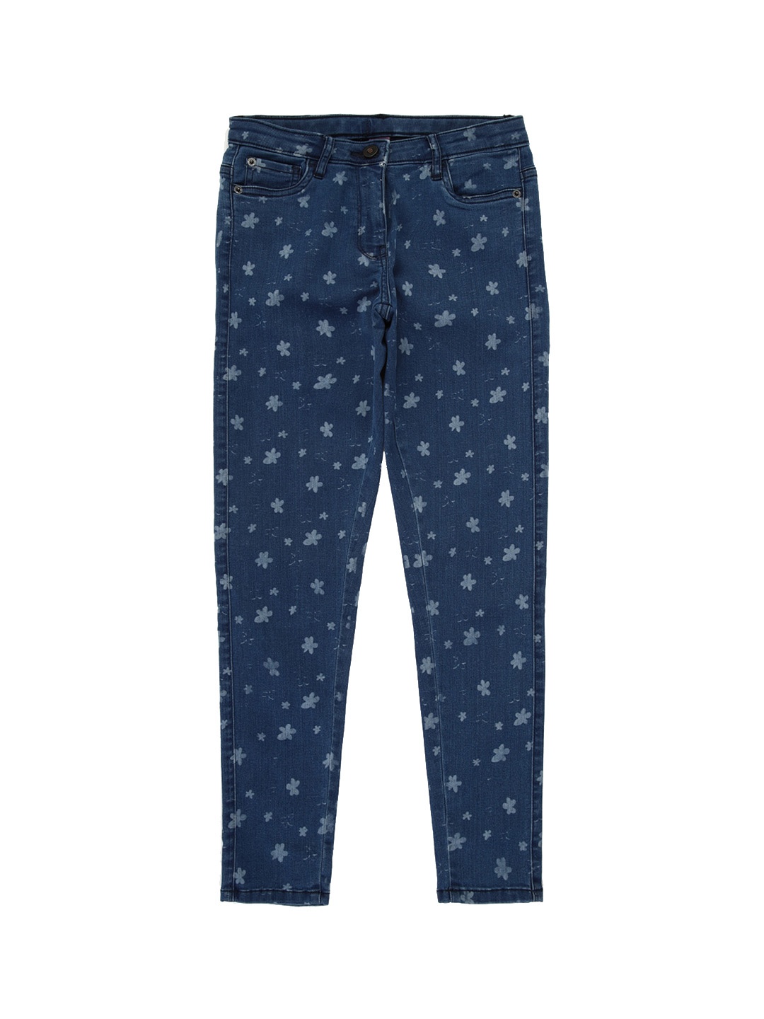 

Peter England Girls Floral Printed Cotton Jeans, Navy blue