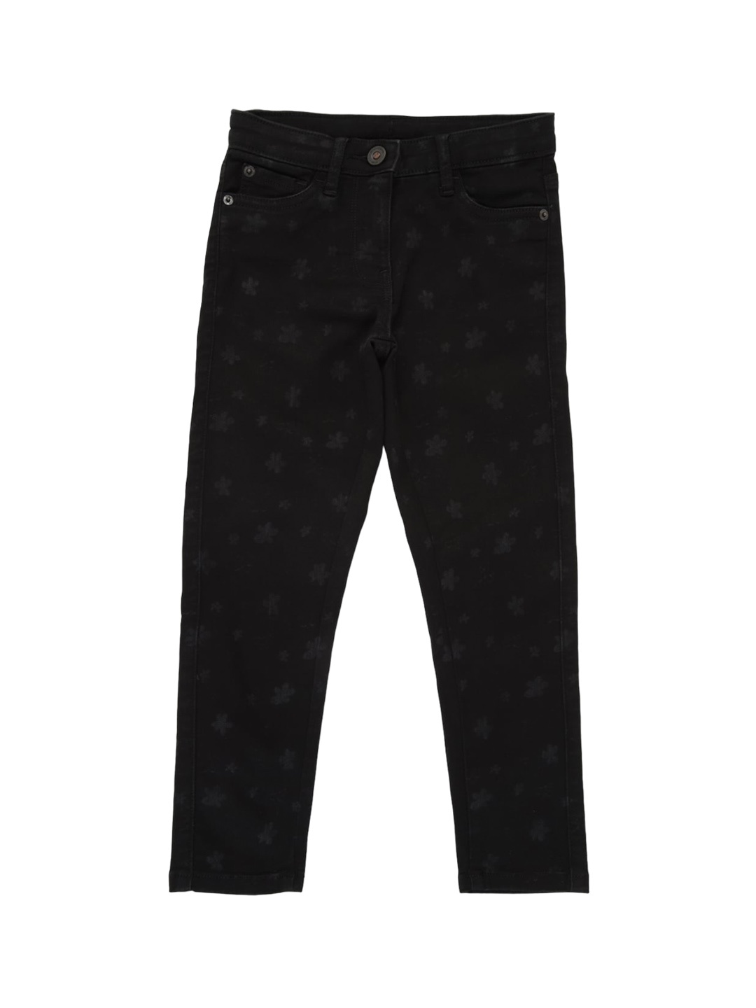 

Peter England Girls Jogger Printed Cotton Jeans, Black