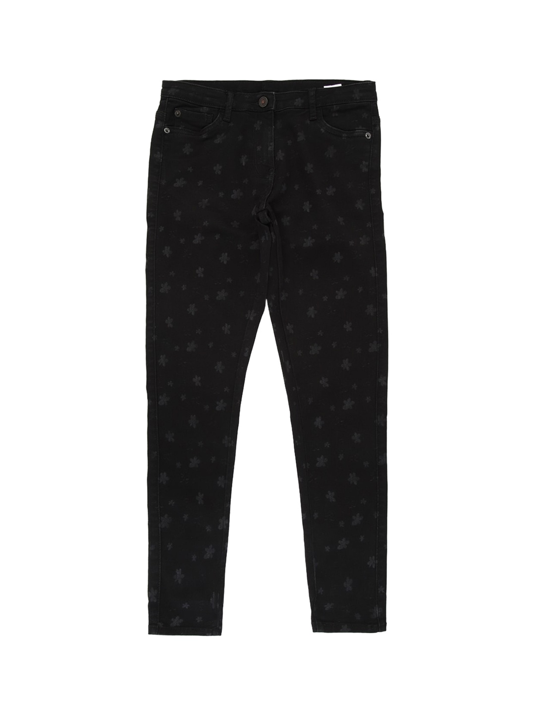 

Peter England Girls Jogger Printed Cotton Jeans, Black