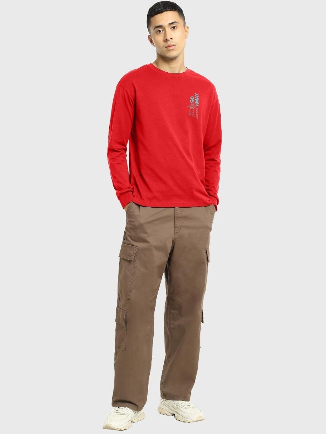 

Bewakoof Men Donald Duck Printed Loose Cotton T-shirt, Red