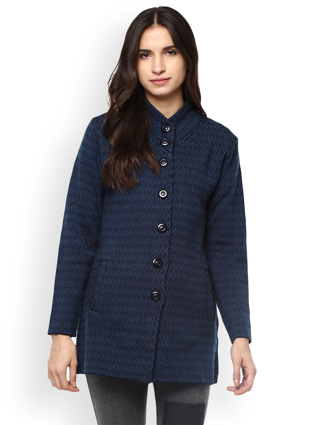 

Cayman Women Blue Patterned Coat