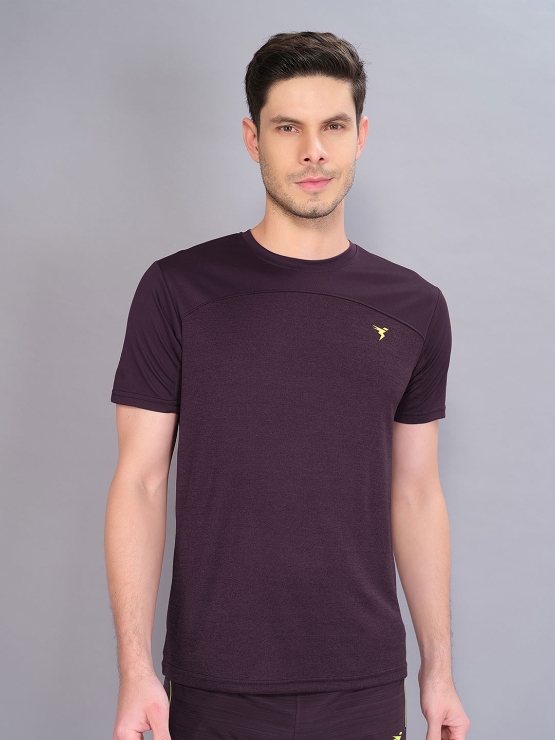 Technosport Men Round Neck Antimicrobial Active T-shirt, Violet