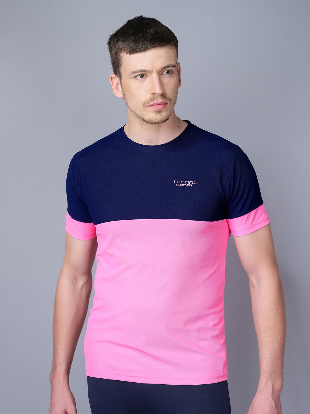 

Technosport Colourblocked Antimicrobial Active T-shirt, Pink