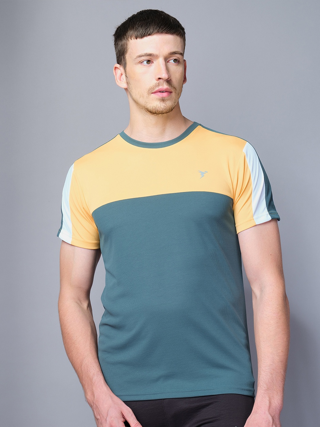 

Technosport Colourblocked Antimicrobial T-shirt, Yellow
