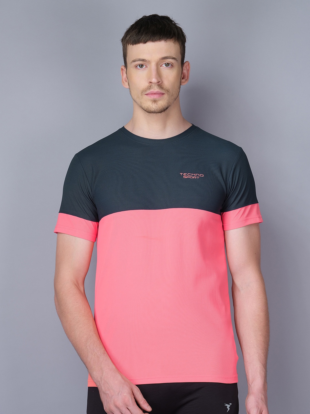 

Technosport Men Antimicrobial T-shirt, Coral