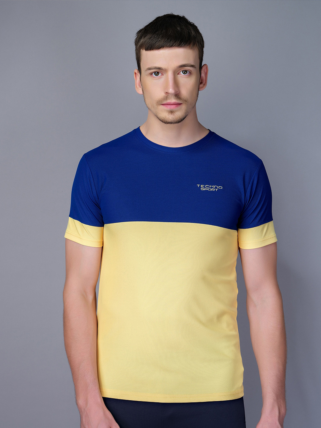 

Technosport Colourblocked Antimicrobial Active T-shirt, Yellow
