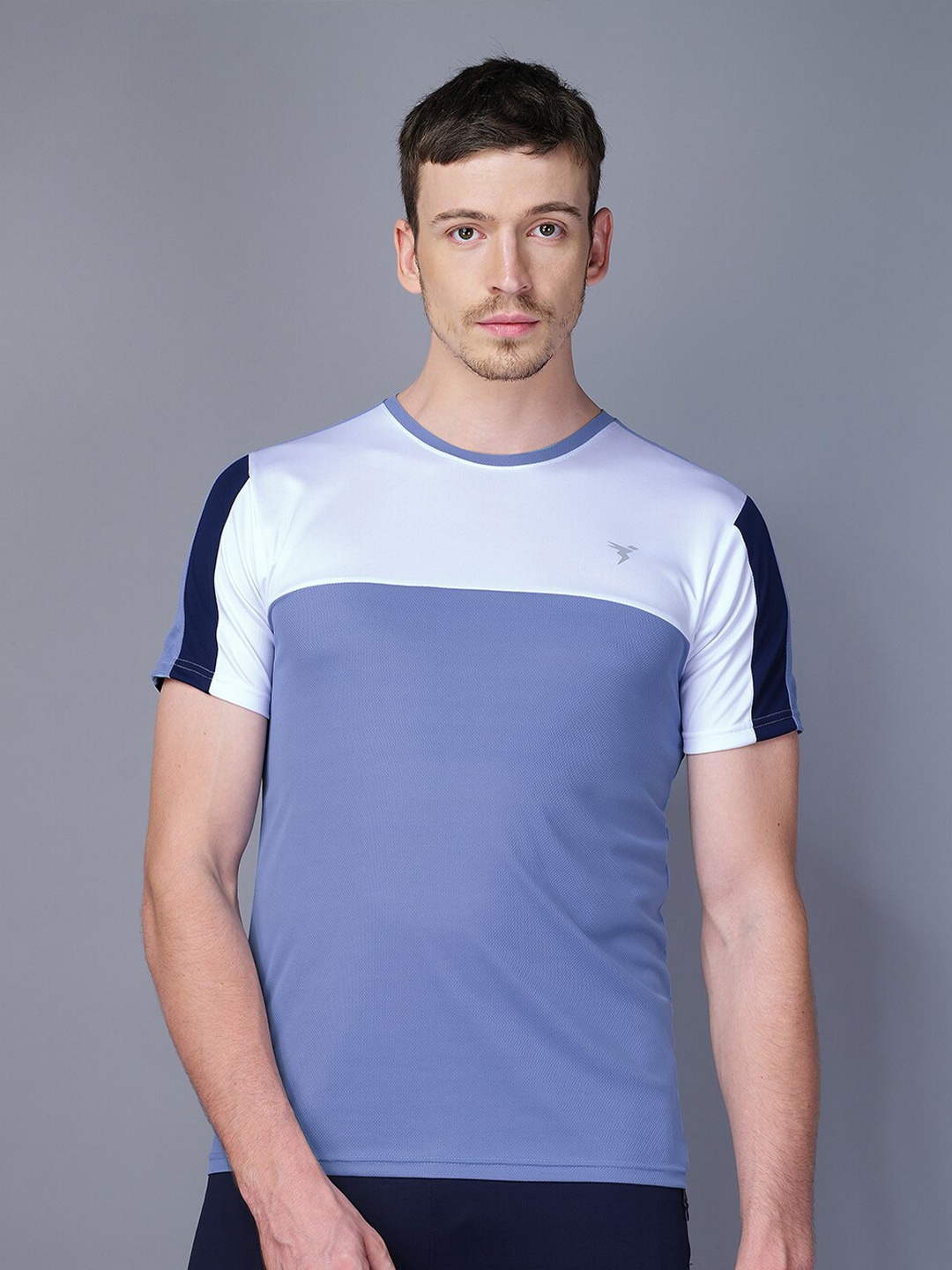 

Technosport Colourblocked Antimicrobial Slim Fit T-shirt, White