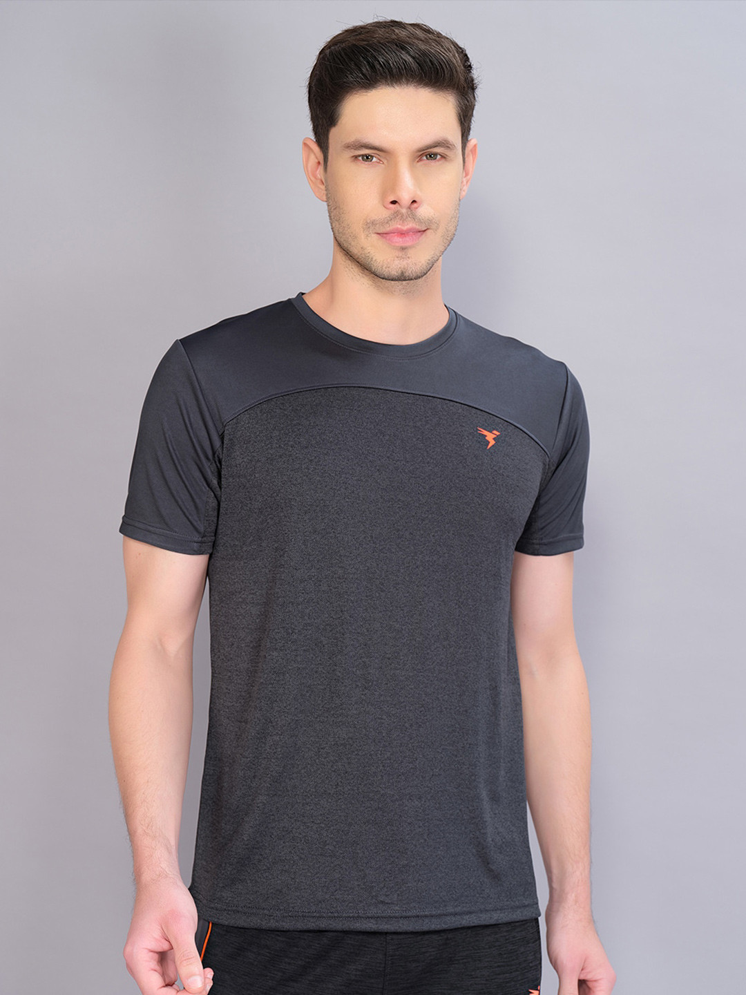 

Technosport Men Round Neck Antimicrobial Active T-shirt, Black