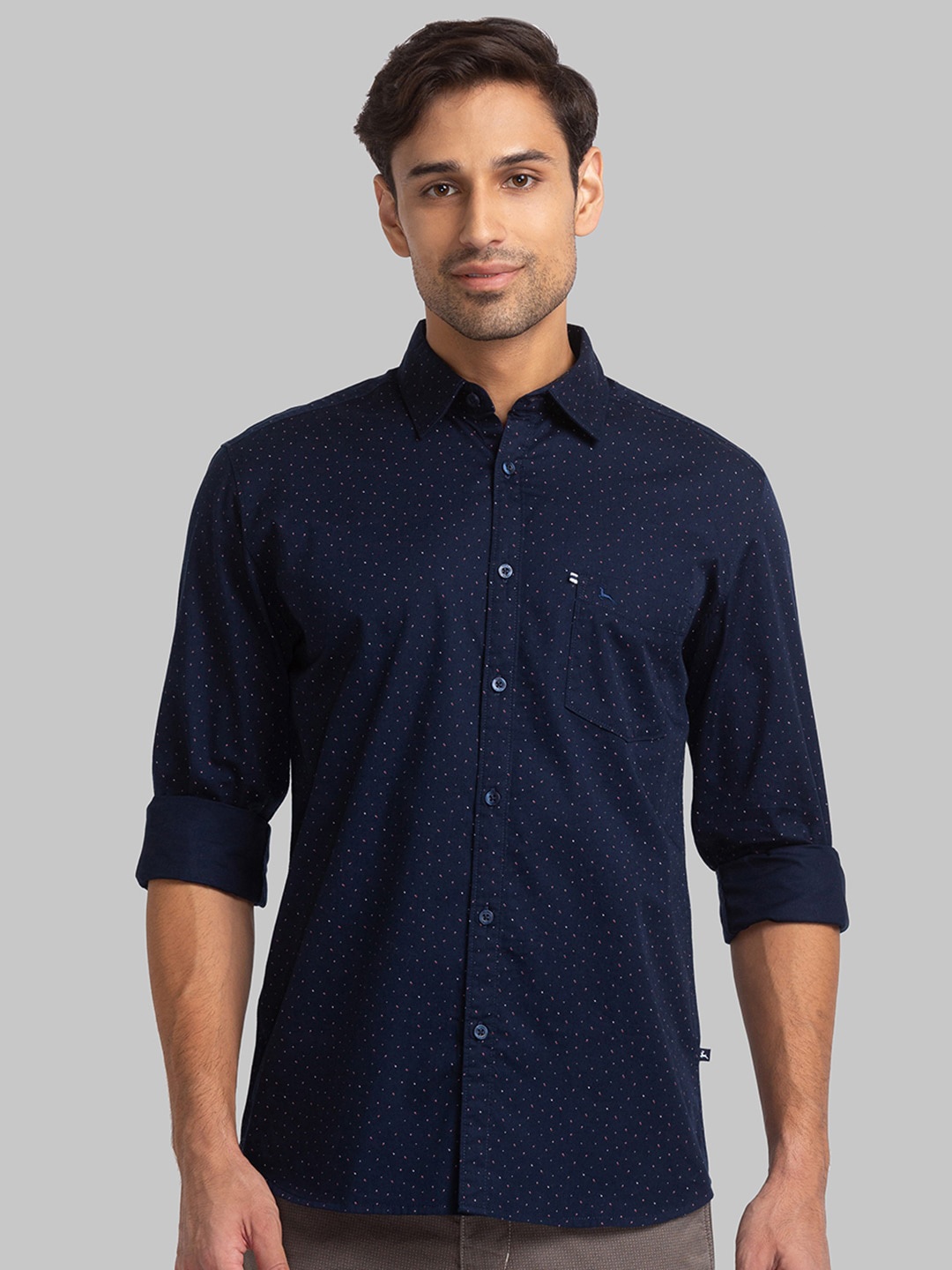 

Parx Men Slim Fit Printed Cotton Casual Shirt, Blue