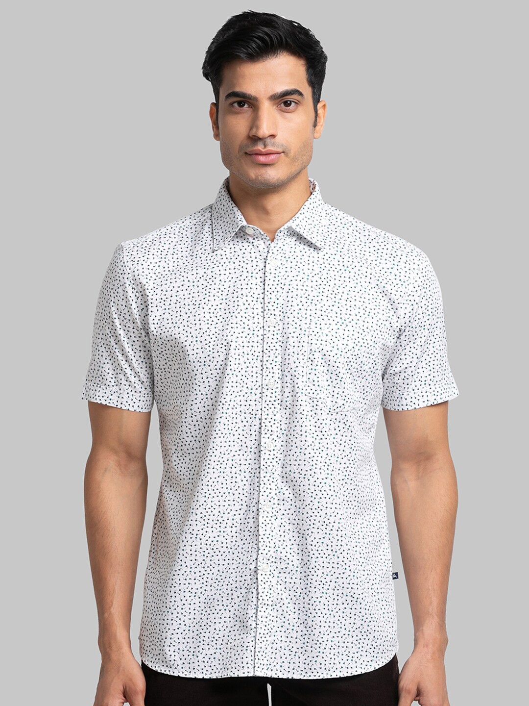 

Parx Men Slim Fit Floral Printed Cotton Casual Shirt, White