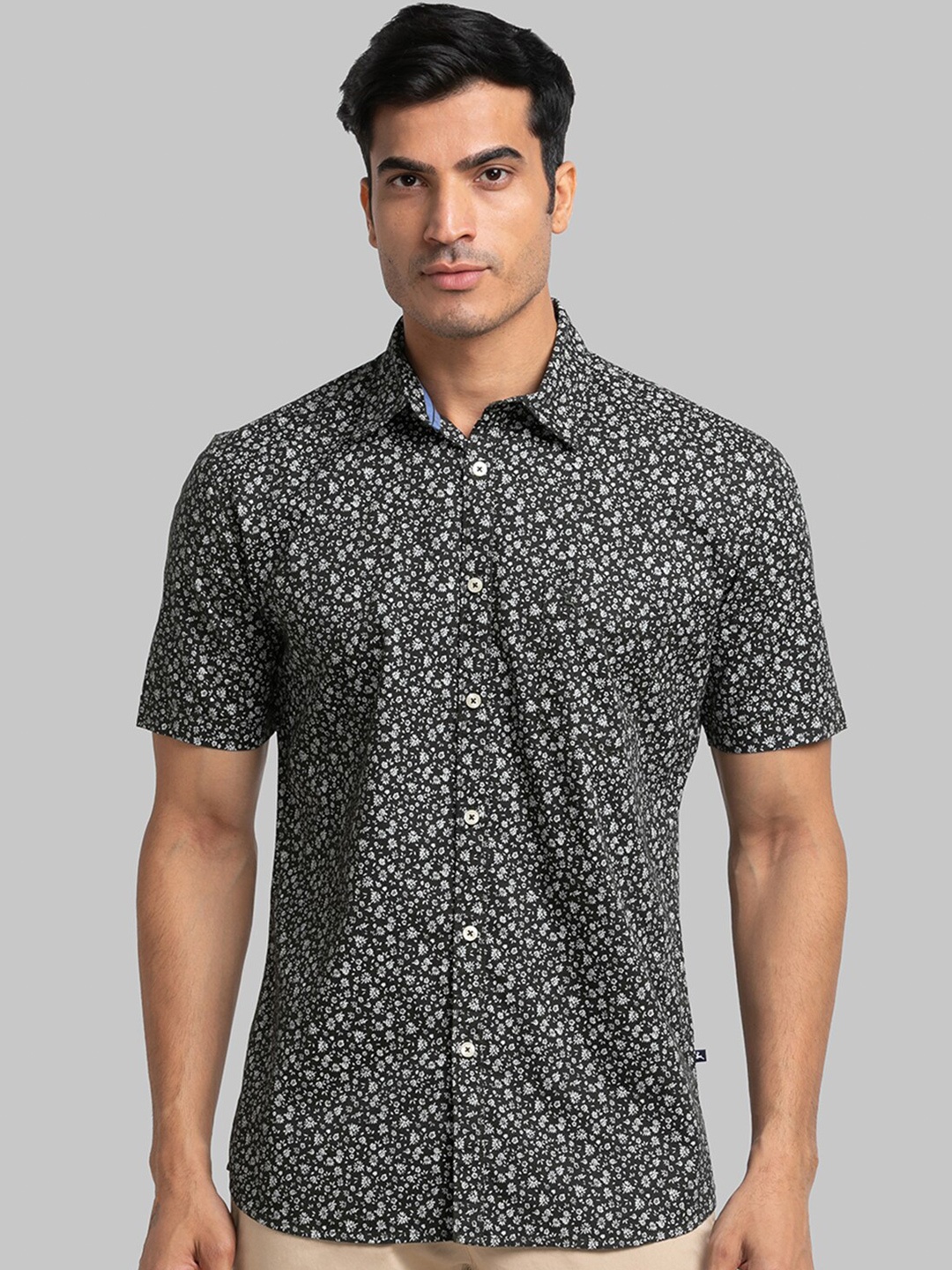 Parx Men Slim Fit Floral Printed Casual Shirt, Blue