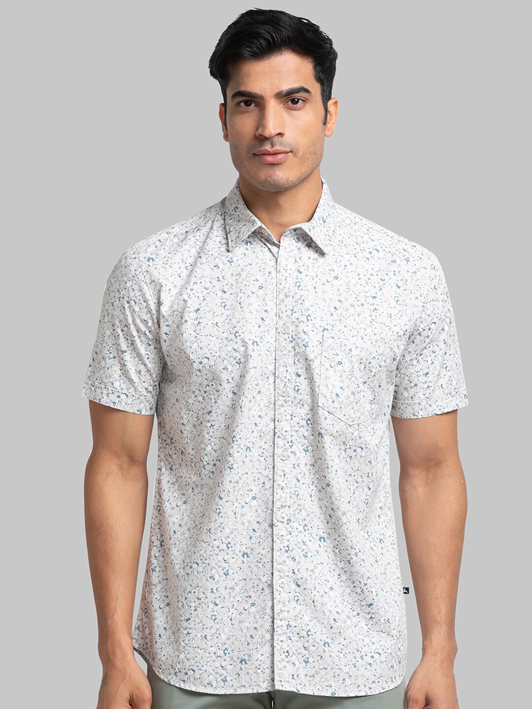 

Parx Men Slim Fit Printed Cotton Shirt, White