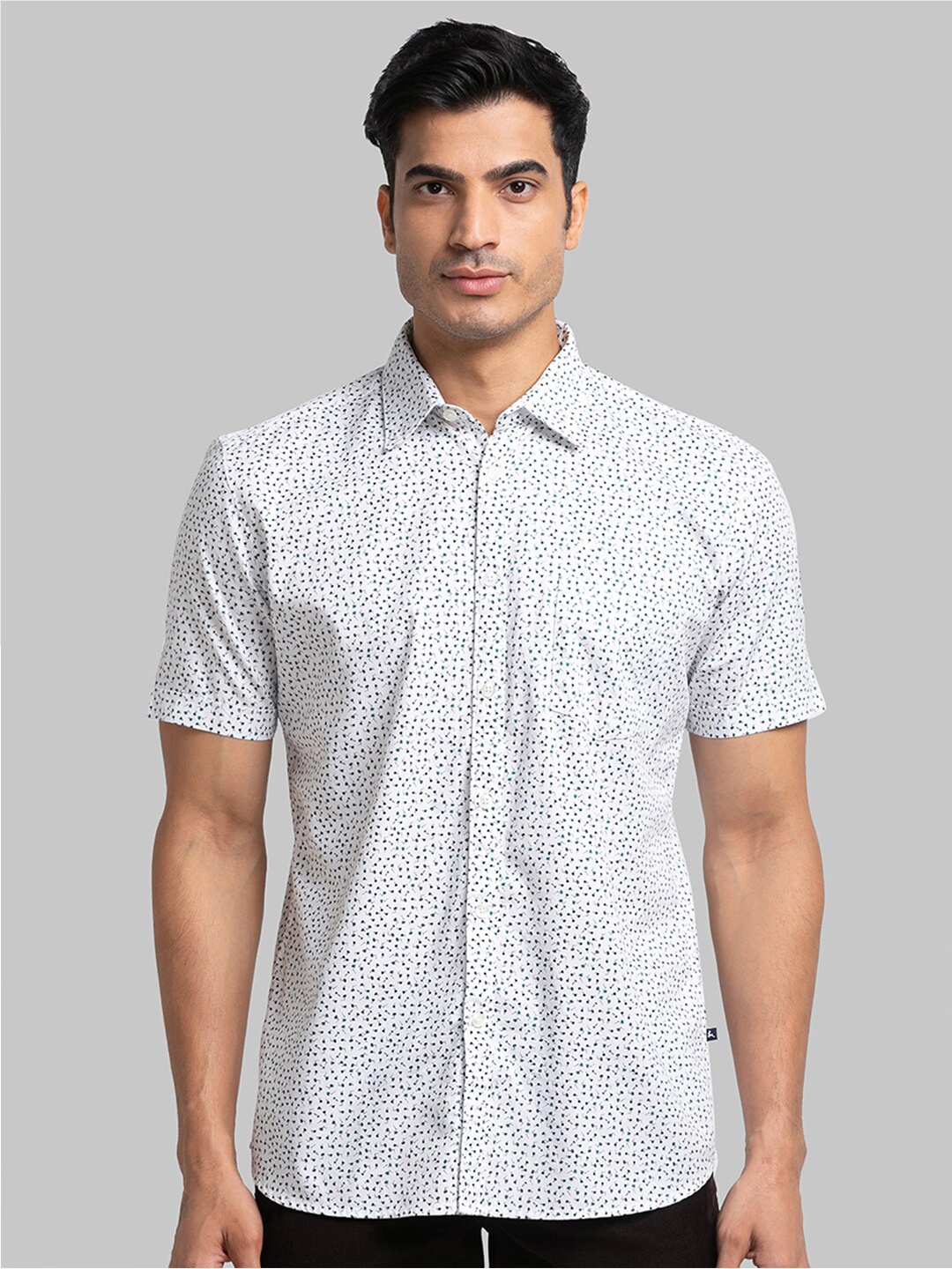 

Parx Men Slim Fit Printed Cotton Shirt, White
