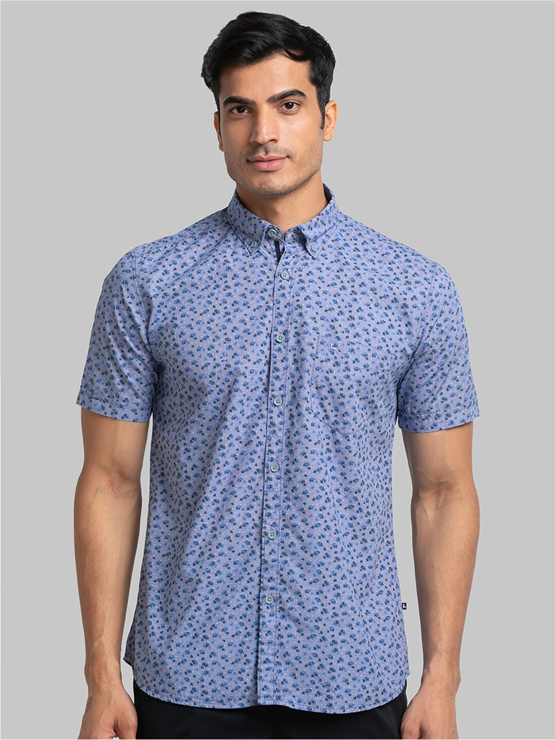 

Parx Men Blue Slim Fit Floral Printed Casual Shirt