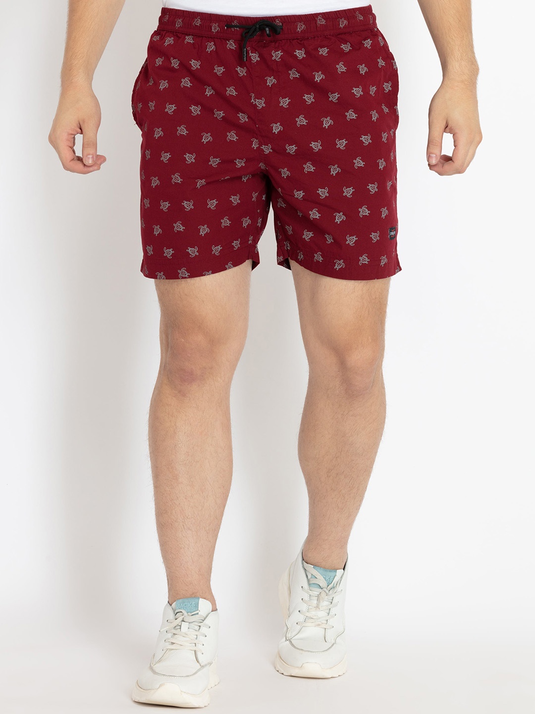 

Status Quo Men Printed Cotton Shorts, Maroon