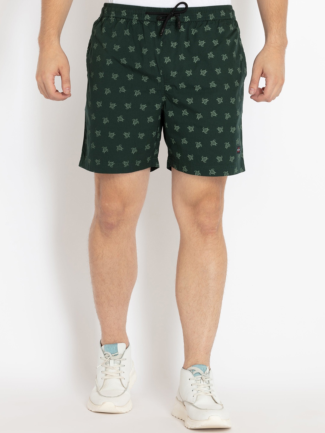 

Status Quo Men Plus Size Printed Cotton Shorts, Olive