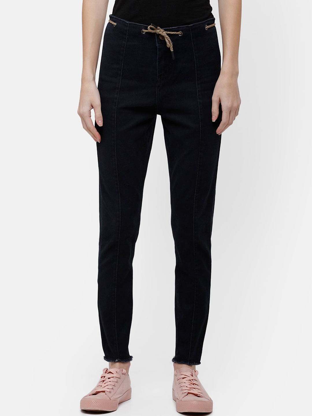 

ZHEIA Women Skinny Fit High-Rise Stretchable Cotton Jeans, Blue
