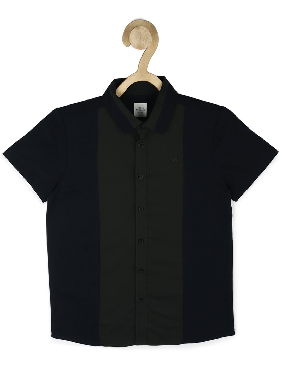 

Peter England Boys Colourblocked Casual Pure Cotton Shirt, Black