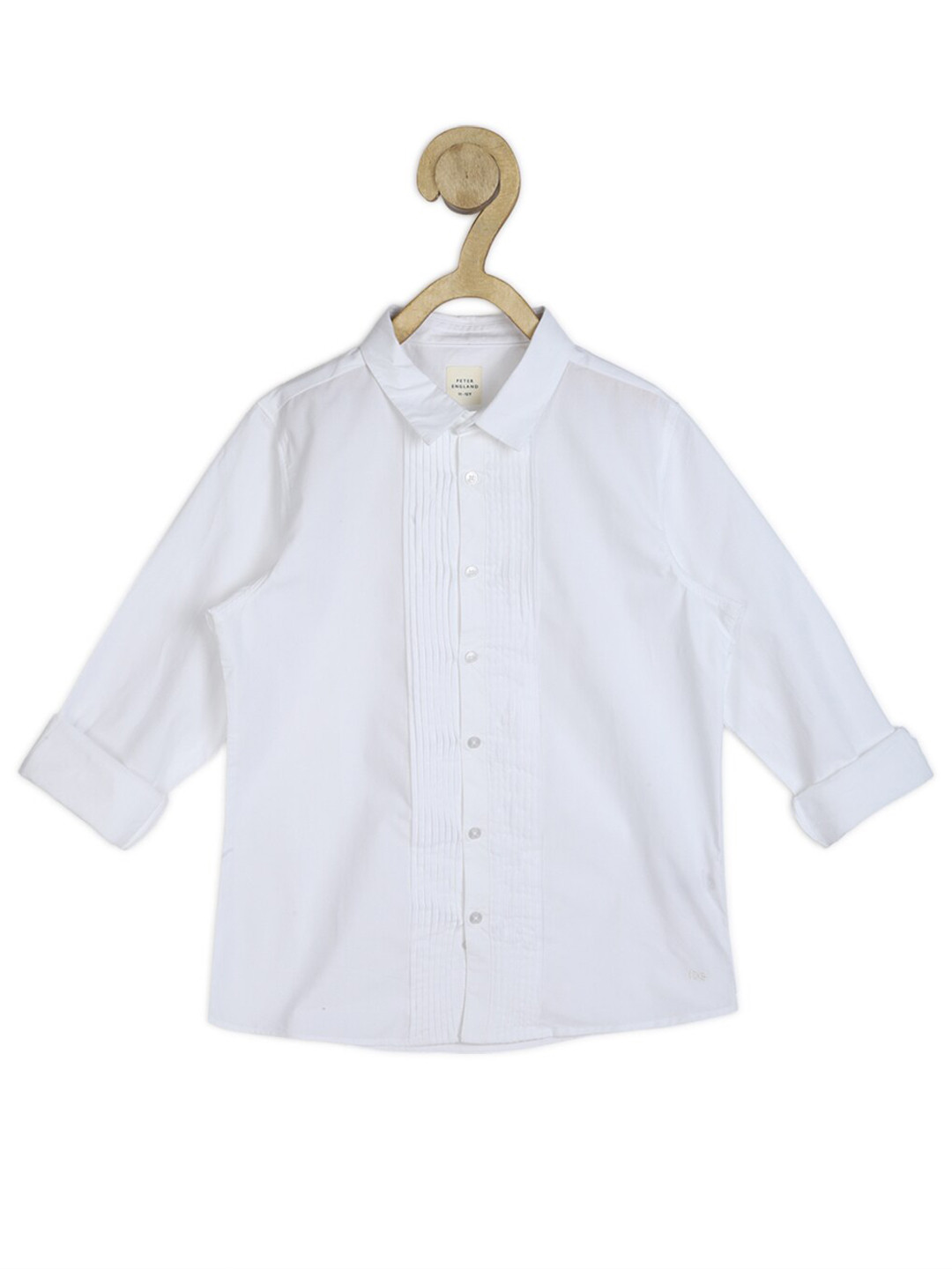 

Peter England Boys Pleated Pure Cotton Slim Fit Casual Shirt, White