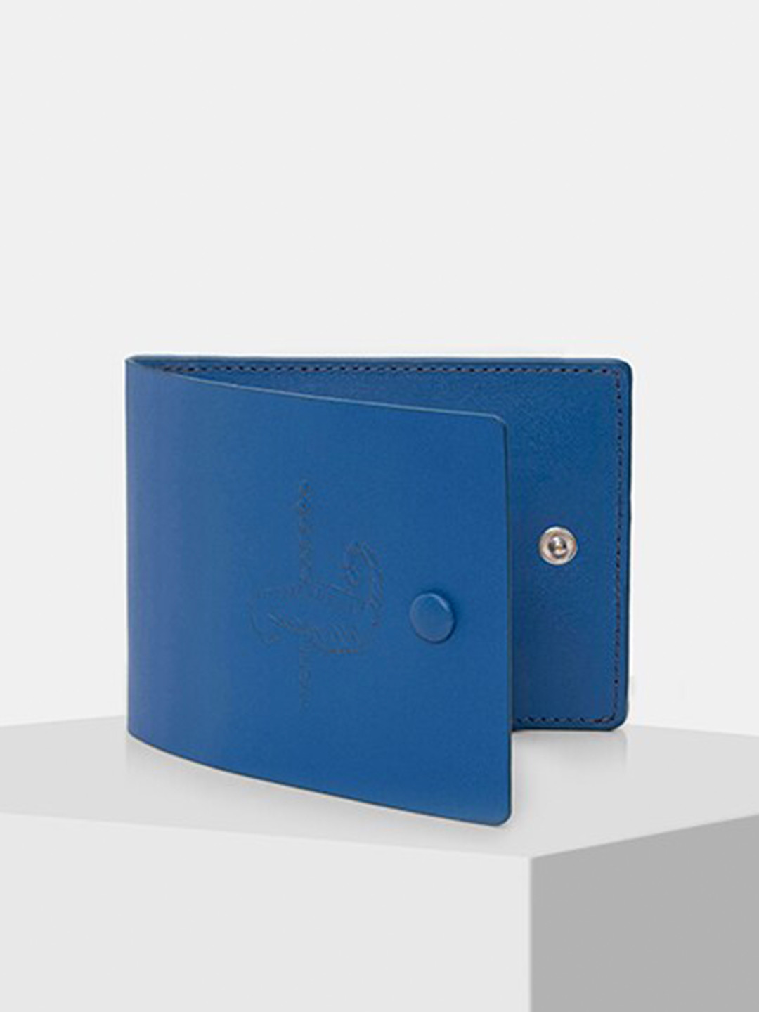

TIGER MARRON Men Leather Two Fold Wallet with SD Card Holder, Blue