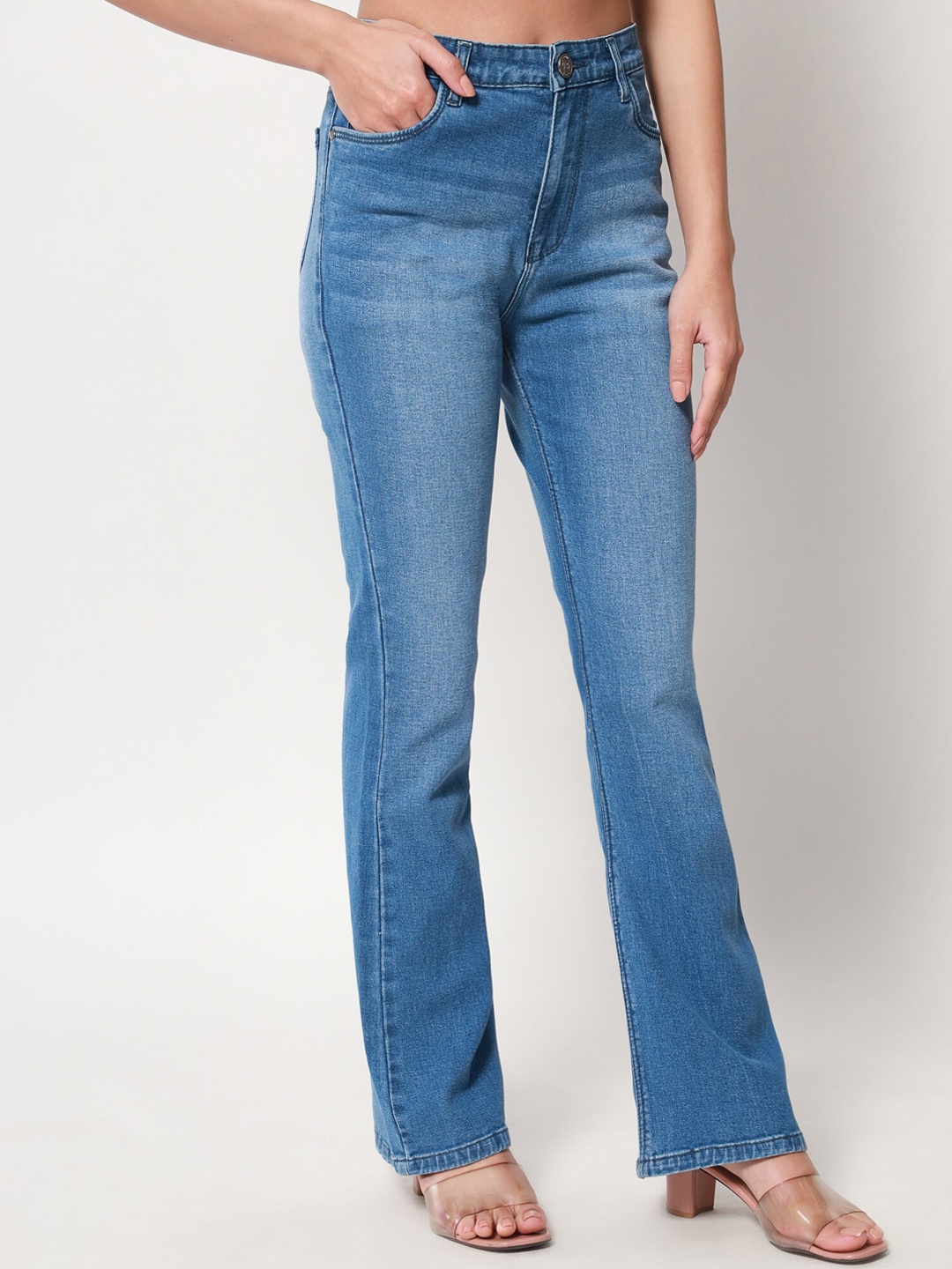 

Beatnik Women Bootcut High-Rise Light Fade Stretchable Jeans, Blue