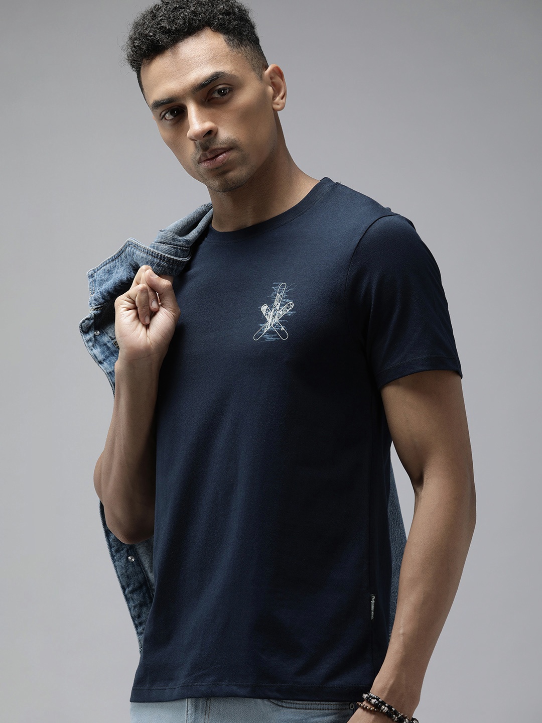 

The Roadster Lifestyle Co. Pure Cotton T-shirt, Navy blue