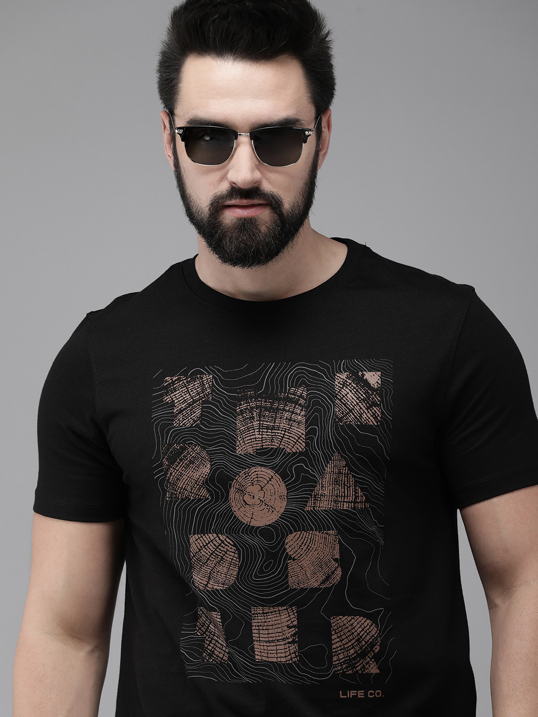 

The Roadster Lifestyle Co. Printed Pure Cotton T-shirt, Black