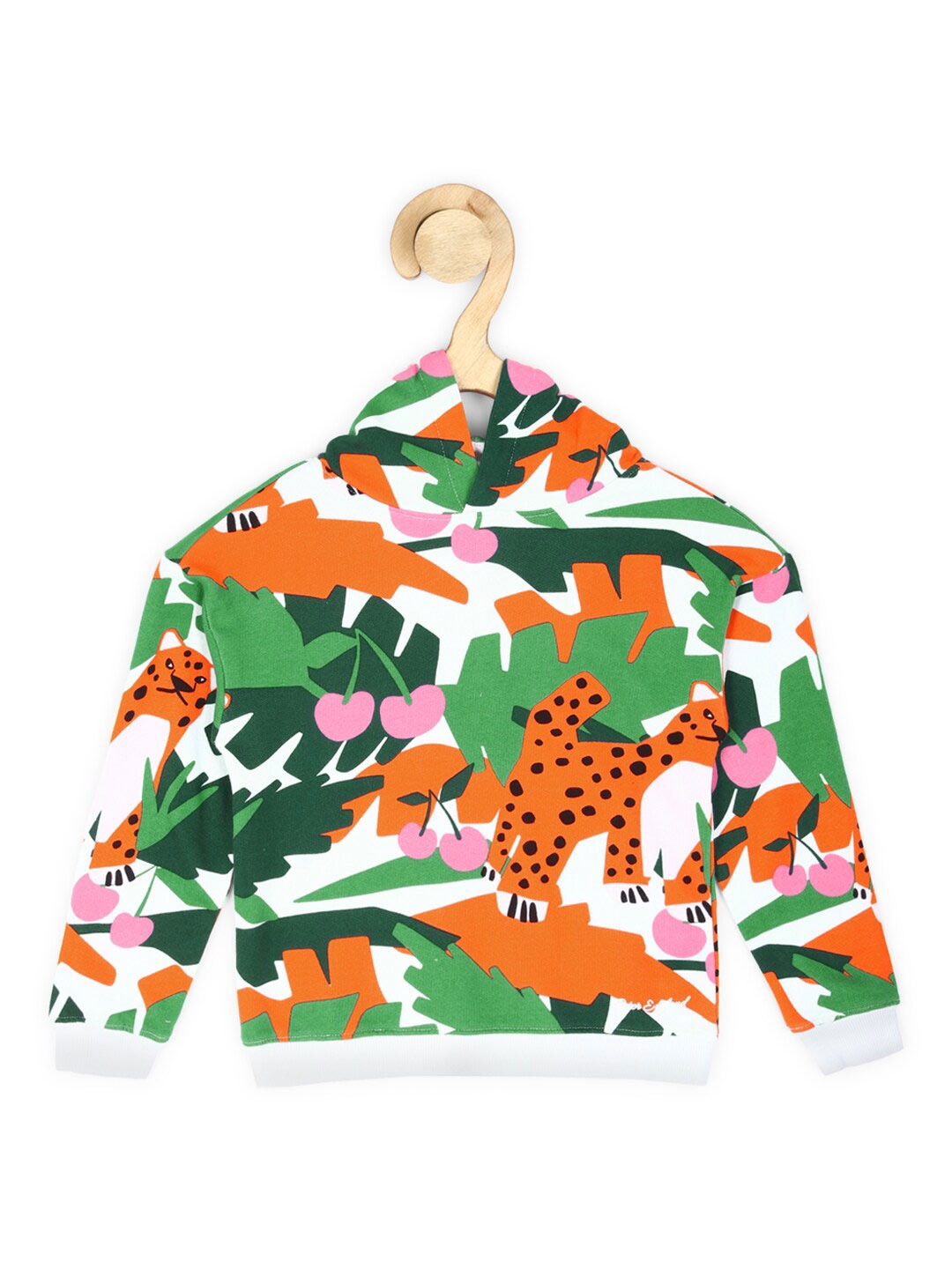 

Peter England Girls Printed Hooded Cotton Sweatshirt, White