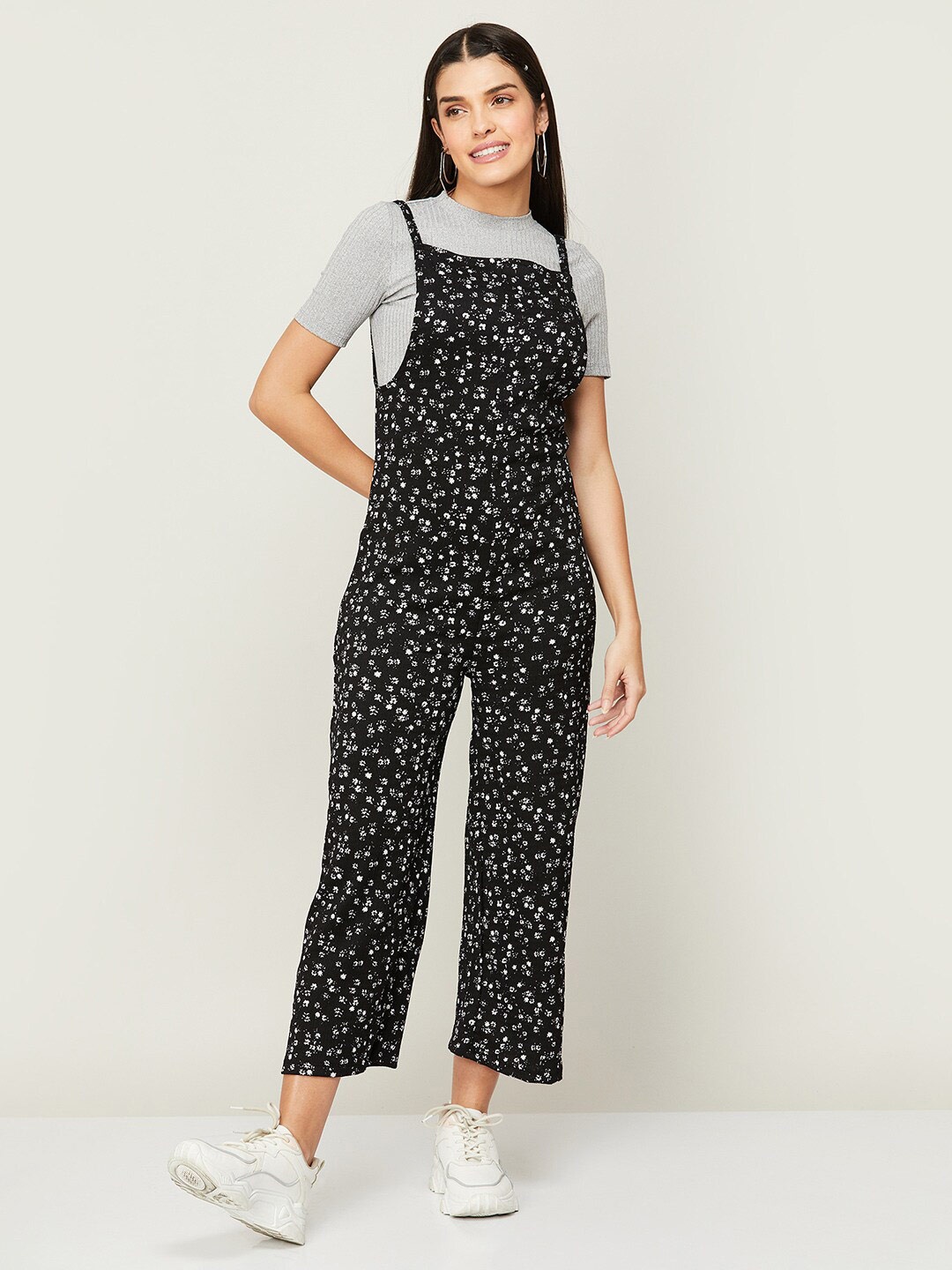 

Ginger by Lifestyle Women Printed Basic Jumpsuit, Black