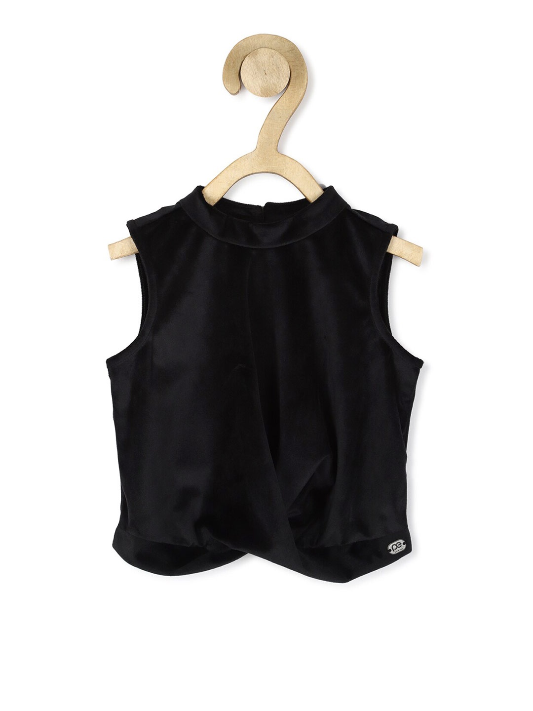 

Peter England Girls Round Neck Twisted Top, Black