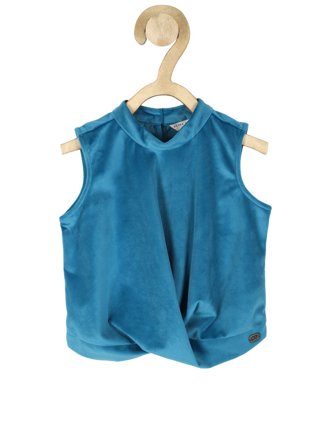 

Peter England Girls High Neck Blouson Top, Blue