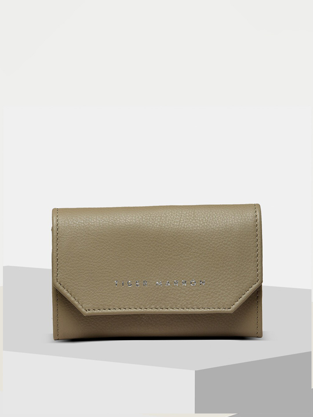 

TIGER MARRON Women Leather Two Fold Envelope Wallet, Green