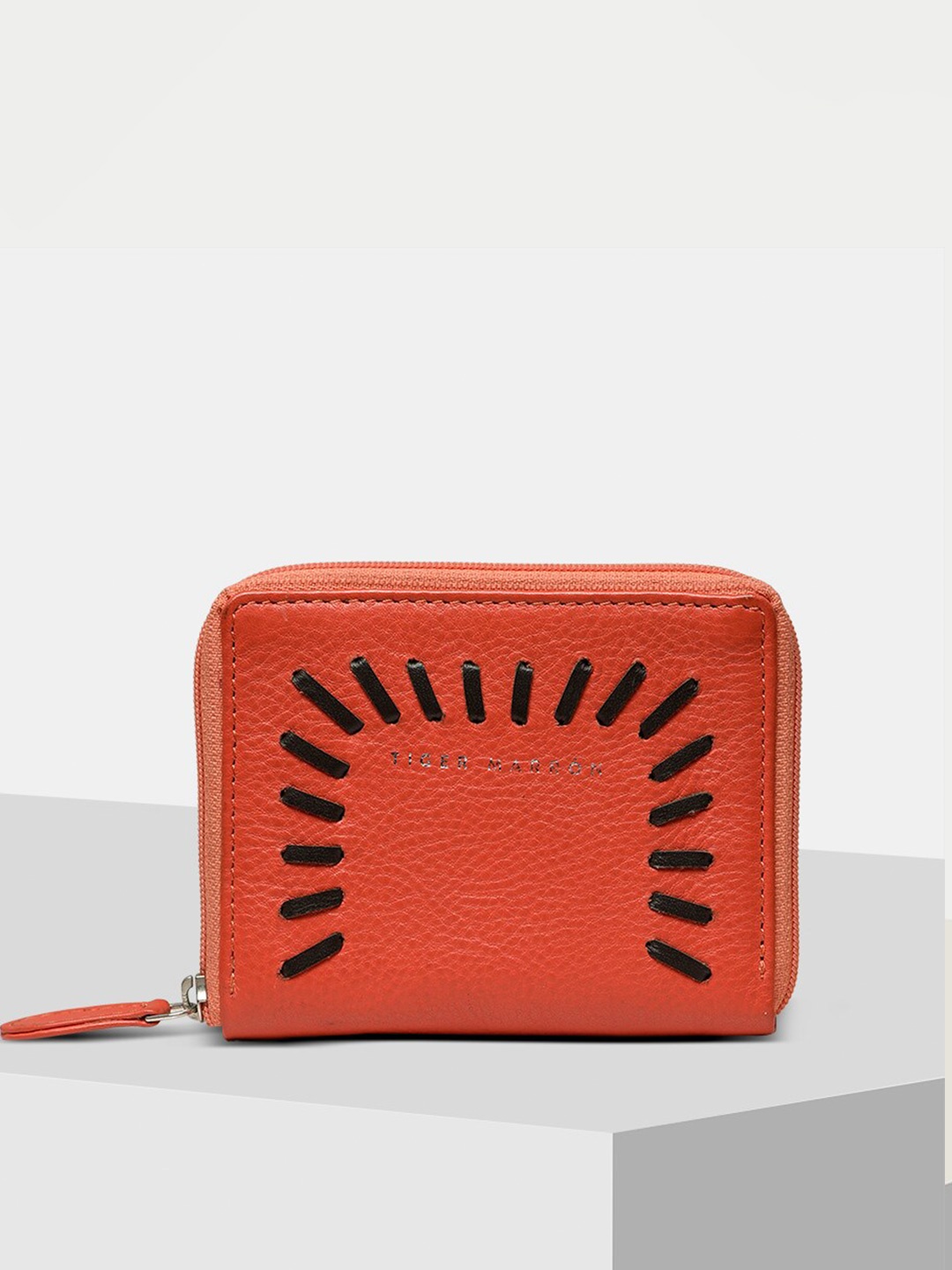 

TIGER MARRON Women Leather Zip Around Wallet, Peach